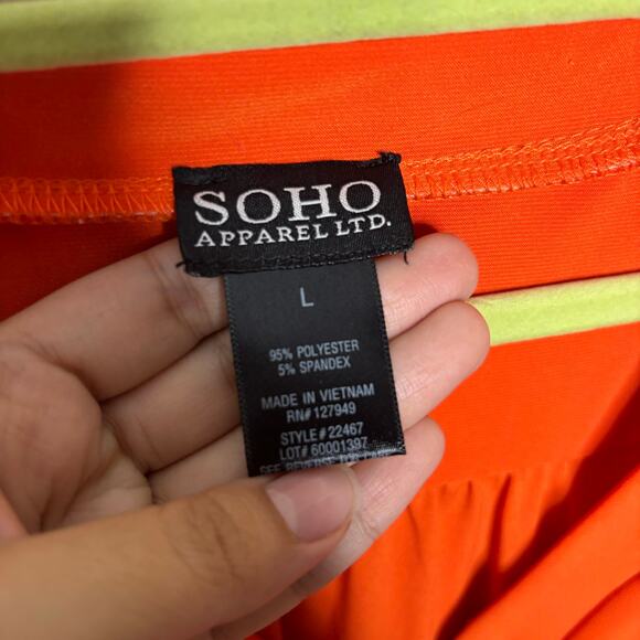 Soho Apparel Ltd. Orange Mini Dress Sz L - Picture 5 of 11